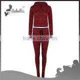 New Womens Cropped Hooded Sweater Top Tracksuit Joggers Pants Lounge Wear Set thumbnail-4