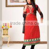 Cotton Jacquard ReadyMade Suits With Designer Top Plain Bottom thumbnail-1