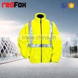 no Hood hi Vis Traffic Orange Safety Fleece Jacket thumbnail-3
