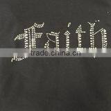 Faith Silver Rhinestone Black Fashion T-Shirts thumbnail-2