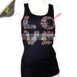 Wholesale Wedding Rhinestone Bride Cotton Lace Tank Tops / Cotton Lace Tops Women thumbnail-1