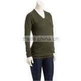 Organic Cotton v Neck Maternity t Shirts Maternity Clothing Wholesale thumbnail-4