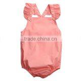 Soft Hot Sale Baby Cotton Wear Clothes Infant Soild ColorJumpsuit Baby Girls Lace Off-shoulder Romper thumbnail-4