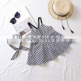 Wholesale Boutique Gingham Dress Fine Shoulder Straps Design A-word Frocks thumbnail-1