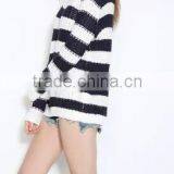 EY0859S Women Stripe Knitted Pullover Sweater thumbnail-3
