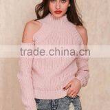 Turtleneck off Shoulder Knitted Sweater Women Autumn Fashion Tricot Pullover Jumpers Winter Sexy Oversized Sweater thumbnail-4