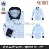 Mens Long Sleeve Contrast Color Printed Oxford Casual Shirt thumbnail-1