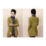 Fashion Crew Neck Acrylic Womens Cardigan Sweaters With Pockets