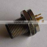 M12 Male Panel Solder Type Front Mounting Waterproof Connector