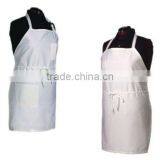 Spun Polyester Restaurant Bib Aprons White Apron With Pocket
