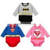 new design cartoon superman long sleeve baby romper