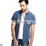 T-MSS020 Wholesale Clothing Garment High Quality Plaid Fashion Casual Young Men Shirt thumbnail-1