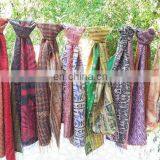 Silk Sari Shawl Reversible Handmade Re-cycled Silk Scarf / Stole Multicolor Multiuse Unique Handwoven Kantha Work Quilted Hijab thumbnail-6