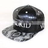 custom hat with leather strap, snap back hats with 3d embroidery logo