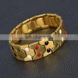 Double Row 4 Element Pain Relief Mens Bio Health Stainless Steel Magnetic Bracelet thumbnail-4