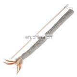 Interactive Long Tail Plush Fabric Cat Feather Wand Scratching Teaser Toy thumbnail-1