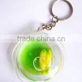 Liquid Unique Flower Shape Keychain With Floater Inside, Wholesale Acrylic Key Chain thumbnail-3