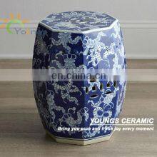 Antique Chinese HAND PAINTED Ceramic Stool Blue Garden Furniture thumbnail-1