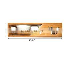 Bamboo Pet Bowl Elevated Dog Cat Food and Water Bowls Stand Feeder Poultry Feeder thumbnail-3