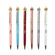 Crown Pens Wholesale Annual Gifts Cute Metal Ballpoint Pen With Custom Logo thumbnail-1