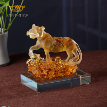 Company Annual Crystal Meeting Gift 2022 Liuli Tiger Year Luxury Marketing Souvenir Sculpture thumbnail-4