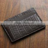 High Quality Wholesale Handmade Black Color Genuine Real Crocodile Alligator Skin Leather Credit Card Holder Purse Pocket Wallet thumbnail-2