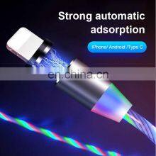 Good Price Braided Nylon Flowing Light 3 In 1 USB Magnetic Fast Charging Cable 2M For IOS Android Type C thumbnail-5