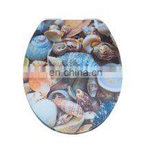 Polyresin Glitter Zinc Alloy Hinge Round Toilet Seat Polyresin Toilet Seat Toilet Glittery