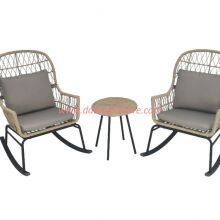 Guangzhou Factory Wholesale Bistro Set 3 Piece Outdoor Furniture Set With Padded Rocking Chair Garden Rocker Egg Rocking Chair thumbnail-4