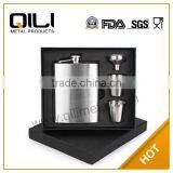 Premium 8oz Stainless Steel Hip Flask,Includes Funnel, Two Stainless Steel Cups, and Black Gift Box