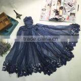 New Arrival Embroidery Lace Flower Brim Matching Fashion Women Lady Scarf thumbnail-5