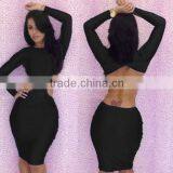 Long Sleeve Backless Sexy Bodycon Dress thumbnail-2