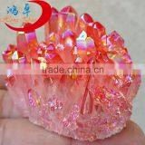 Red Flame Aura Crystal Quartz Cluster