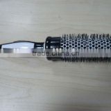 wood grain plastic salon hair brush with clip