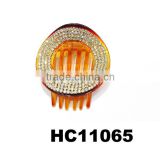 bulk cheap small custom rhinestone plastic hair combs