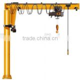 China manufacturer 360 degree rotate swing pillar jib crane with electric hoist