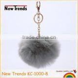 Solid Colors 12 cm Rabbit Fur Ball Key Chain thumbnail-6
