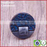 Fashion Black Round Engraved Logo Men Shirts Metal Buttons thumbnail-5