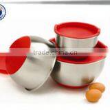 Stainless Steel Mixing Bowl Set With Lids and Anti-Slip Silicone Base thumbnail-1