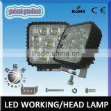 RGD1004B Factory price Epistar super bright waterproof IP68 square 27w led truck work lights