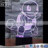 Pokemon Go Kawaii Squirtle 3D LED Night Light With Color Change thumbnail-1