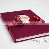 Luxury Silk Covor Wedding Guest Book with ribbon