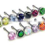 New Fashion Diamond Push in Lip Rings Labret Monroe Body Piercing Jewelry Labret Ring