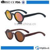 100% Pure Natural Small Round Frame Zebra Wood Sunglasses Bamboo