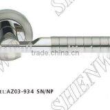 AZ03-934 SN/NP High-quality Zinc Alloy Door Handle on Rose thumbnail-1