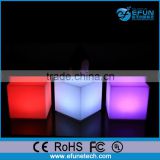 decorating plastic waterproof rgb led light up cube,outerdoor led cube table