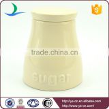 Modern embossed ceramic sugar storage jar