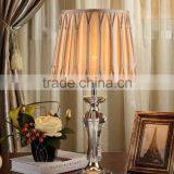 Luxury K9 Clear Crystal Carving Fabric Lampshade Table Lamp thumbnail-1