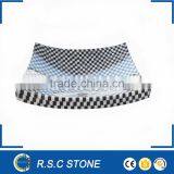 Polished Black and White Marble Mosaic Sink thumbnail-1