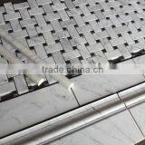 Basketwave Carrara White Marble Mosaic Tile thumbnail-4